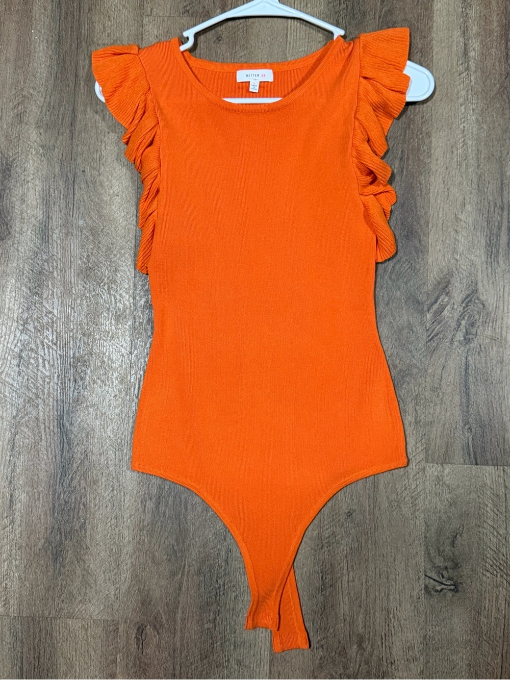 Women’s Orange Ruffle Sleeve One-Piece